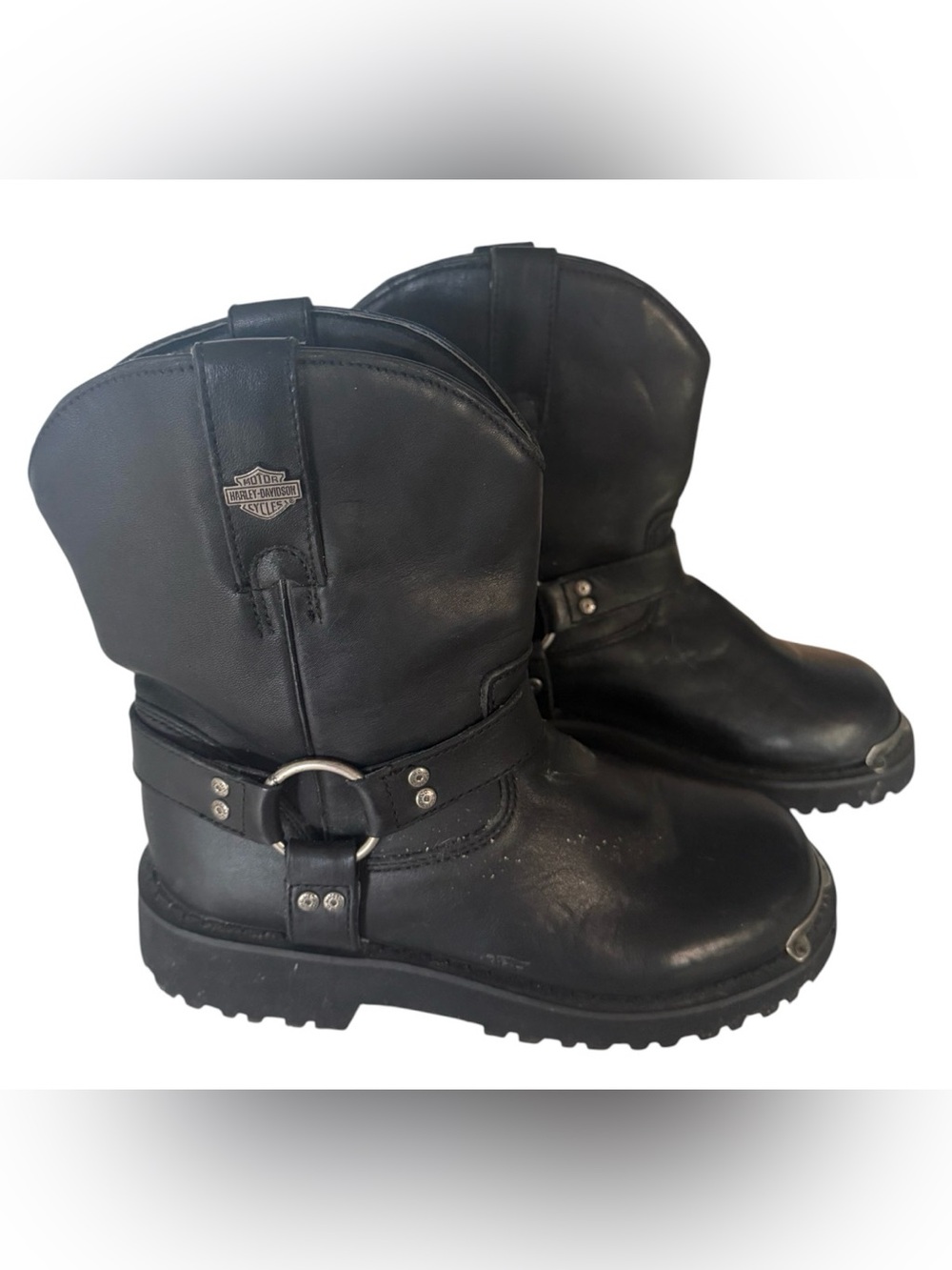 Harley-Davidson Black Leather Harness Riding Boots Boots - Womens sz7